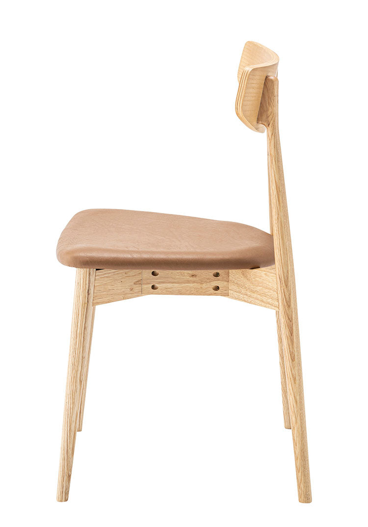 ダイニングチェア チェア チェアー おしゃれ 椅子 いす イス モダン 木製 天然木 ミッドセンチュリー シンプル アームレス 肘なし 背もたれ 合皮 ソフトレザー 座面高 45cm 完成品(代引不可)