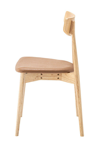 ダイニングチェア チェア チェアー おしゃれ 椅子 いす イス モダン 木製 天然木 ミッドセンチュリー シンプル アームレス 肘なし 背もたれ 合皮 ソフトレザー 座面高 45cm 完成品(代引不可)