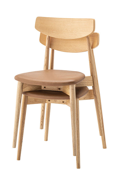 ダイニングチェア チェア チェアー おしゃれ 椅子 いす イス モダン 木製 天然木 ミッドセンチュリー シンプル アームレス 肘なし 背もたれ 合皮 ソフトレザー 座面高 45cm 完成品(代引不可)