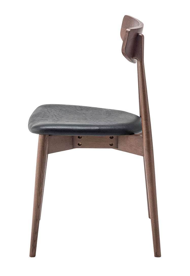 ダイニングチェア チェア チェアー おしゃれ 椅子 いす イス モダン 木製 天然木 ミッドセンチュリー シンプル アームレス 肘なし 背もたれ 合皮 ソフトレザー 座面高 45cm 完成品(代引不可)
