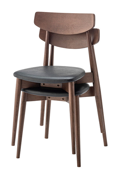 ダイニングチェア チェア チェアー おしゃれ 椅子 いす イス モダン 木製 天然木 ミッドセンチュリー シンプル アームレス 肘なし 背もたれ 合皮 ソフトレザー 座面高 45cm 完成品(代引不可)