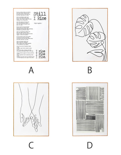 アートパネル アートパネル おしゃれ シンプル 韓国 韓国インテリア スタイリッシュ 絵 絵画 アート 美術 北欧 モダン モノクロ 白黒 葉 手 線 英語 英文 40×60 A2 グラフィックパネル インテリア(代引不可)