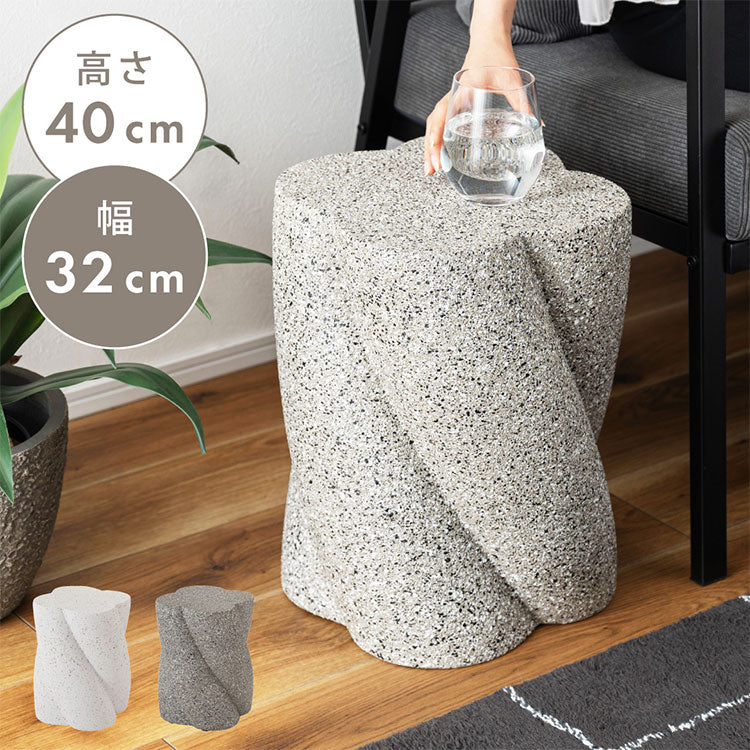 サイドテーブル AST-60 東谷 サイドテーブル テラゾー柄 おしゃれ オブジェ ナイトテーブル ソファサイド グレー モダン ベッドサイド ミニテーブル ストーン 大理石調 ツイスト 石 灰色 マーブル(代引不可)