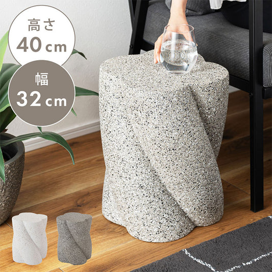 サイドテーブル AST-60 東谷 サイドテーブル テラゾー柄 おしゃれ オブジェ ナイトテーブル ソファサイド グレー モダン ベッドサイド ミニテーブル ストーン 大理石調 ツイスト 石 灰色 マーブル(代引不可)