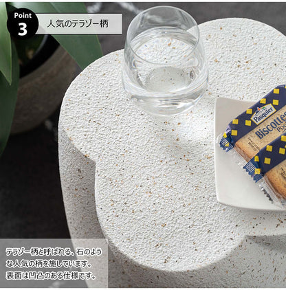 サイドテーブル AST-60 東谷 サイドテーブル テラゾー柄 おしゃれ オブジェ ナイトテーブル ソファサイド グレー モダン ベッドサイド ミニテーブル ストーン 大理石調 ツイスト 石 灰色 マーブル(代引不可)