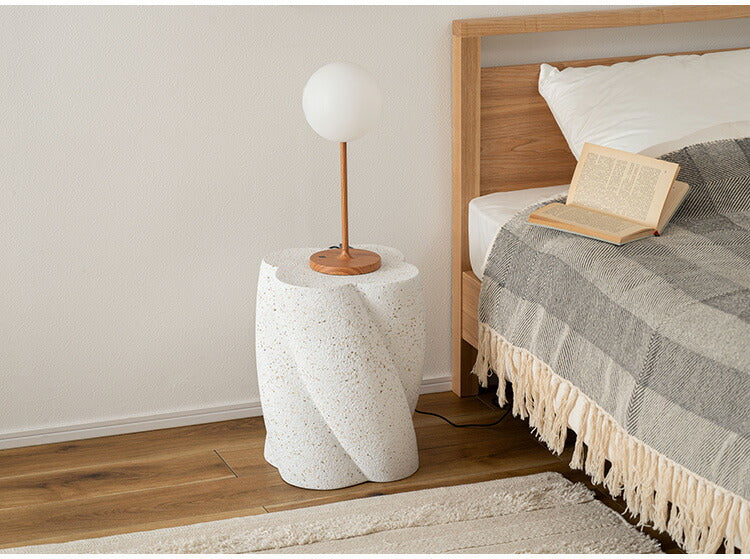 サイドテーブル AST-60 東谷 サイドテーブル テラゾー柄 おしゃれ オブジェ ナイトテーブル ソファサイド グレー モダン ベッドサイド ミニテーブル ストーン 大理石調 ツイスト 石 灰色 マーブル(代引不可)