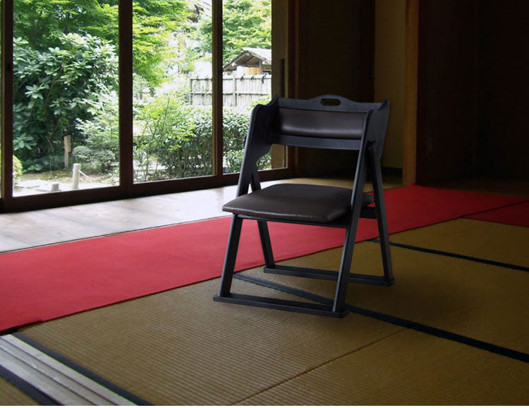 お座敷チェア 法事チェア スタッキング フォールディング ハンドル付き チェア 和室 一人掛けチェア 料亭 旅館 神社 お寺 宴会 座敷 法事 たたみ用チェア 和室用椅子 畳用椅子 高座椅子 高椅子(代引不可)