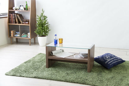 センターテーブル コンパクト ガラステーブル 収納棚 省スペース リビングテーブル ローテーブル 長方形 シンプル ナチュラル ロースタイル 一人暮らし 机 コーヒーテーブル モダン 木目 ロータイプ(代引不可)