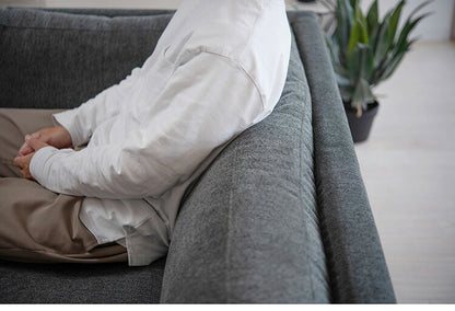 ソファ 2P 2人掛け 脚付き クッション シンプル ライトグレー ダークグレー 天然木 お洒落 北欧 曲線 簡単組立(代引不可)