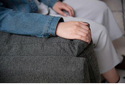 ソファ 2P 2人掛け 脚付き クッション シンプル ライトグレー ダークグレー 天然木 お洒落 北欧 曲線 簡単組立(代引不可)