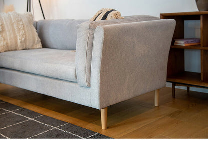 ソファ 2P 2人掛け 脚付き クッション シンプル ライトグレー ダークグレー 天然木 お洒落 北欧 曲線 簡単組立(代引不可)