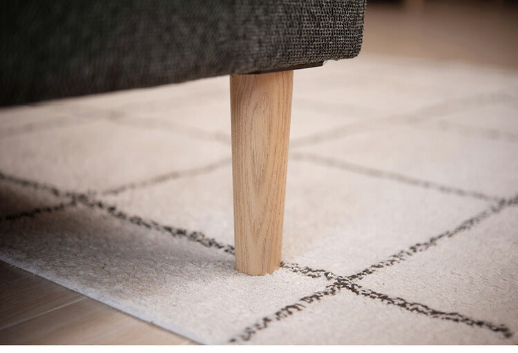 ソファ 2P 2人掛け 脚付き クッション シンプル ライトグレー ダークグレー 天然木 お洒落 北欧 曲線 簡単組立(代引不可)