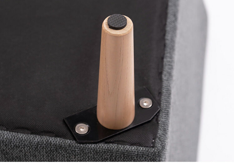 ソファ 2P 2人掛け 脚付き クッション シンプル ライトグレー ダークグレー 天然木 お洒落 北欧 曲線 簡単組立(代引不可)