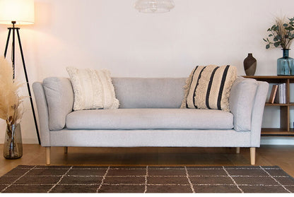 ソファ 2P 2人掛け 脚付き クッション シンプル ライトグレー ダークグレー 天然木 お洒落 北欧 曲線 簡単組立(代引不可)