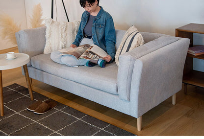 ソファ 2P 2人掛け 脚付き クッション シンプル ライトグレー ダークグレー 天然木 お洒落 北欧 曲線 簡単組立(代引不可)