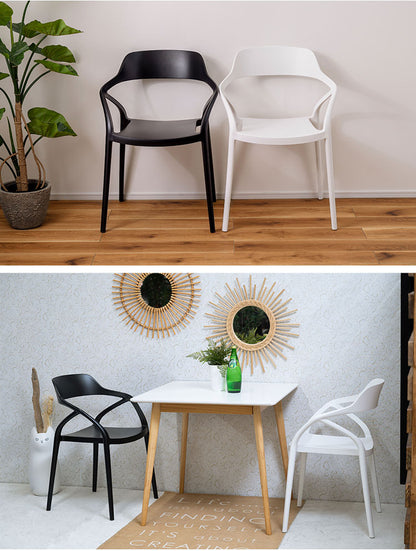 ダイニングチェア 肘付き おしゃれ 北欧 プラスチック チェアー 椅子 イス 防水 撥水 積み重ね スタッキング ガーデン 庭 バルコニー リビング アームチェア(代引不可)