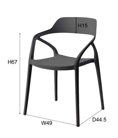 ダイニングチェア 肘付き おしゃれ 北欧 プラスチック チェアー 椅子 イス 防水 撥水 積み重ね スタッキング ガーデン 庭 バルコニー リビング アームチェア(代引不可)