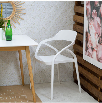 ダイニングチェア 肘付き おしゃれ 北欧 プラスチック チェアー 椅子 イス 防水 撥水 積み重ね スタッキング ガーデン 庭 バルコニー リビング アームチェア(代引不可)