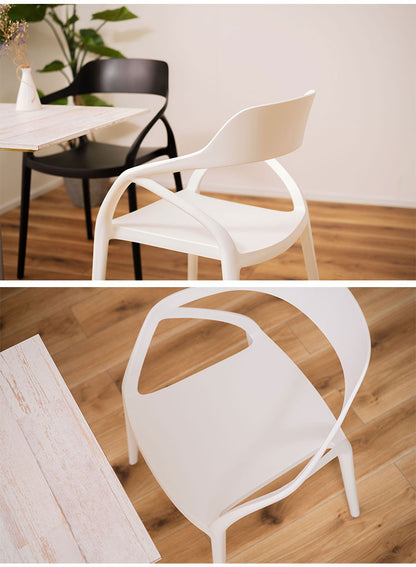ダイニングチェア 肘付き おしゃれ 北欧 プラスチック チェアー 椅子 イス 防水 撥水 積み重ね スタッキング ガーデン 庭 バルコニー リビング アームチェア(代引不可)