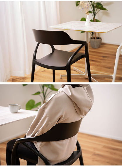 ダイニングチェア 肘付き おしゃれ 北欧 プラスチック チェアー 椅子 イス 防水 撥水 積み重ね スタッキング ガーデン 庭 バルコニー リビング アームチェア(代引不可)