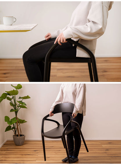 ダイニングチェア 肘付き おしゃれ 北欧 プラスチック チェアー 椅子 イス 防水 撥水 積み重ね スタッキング ガーデン 庭 バルコニー リビング アームチェア(代引不可)