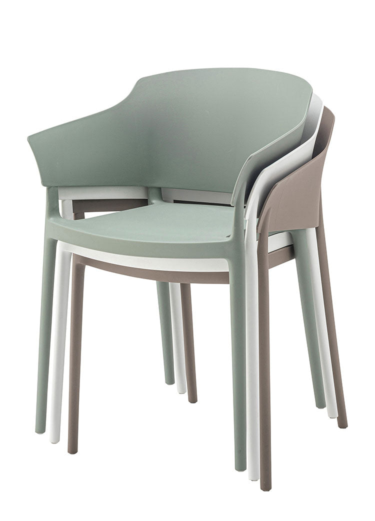 アームチェア ダイニングチェア チェア チェアー ダイニング おしゃれ 北欧 アーム付き 椅子 イス 背もたれ スタッキング 積み重ね ポリプロピレン モスグレー ライトグリーン ホワイト シンプル(代引不可)