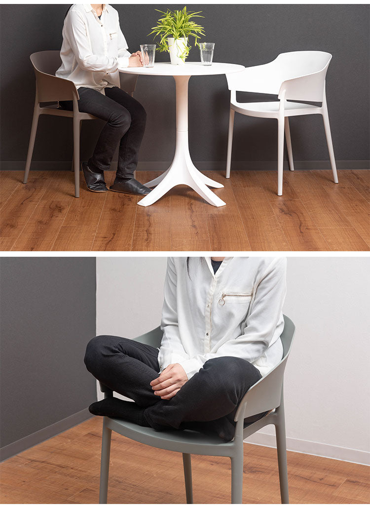 アームチェア ダイニングチェア チェア チェアー ダイニング おしゃれ 北欧 アーム付き 椅子 イス 背もたれ スタッキング 積み重ね ポリプロピレン モスグレー ライトグリーン ホワイト シンプル(代引不可)