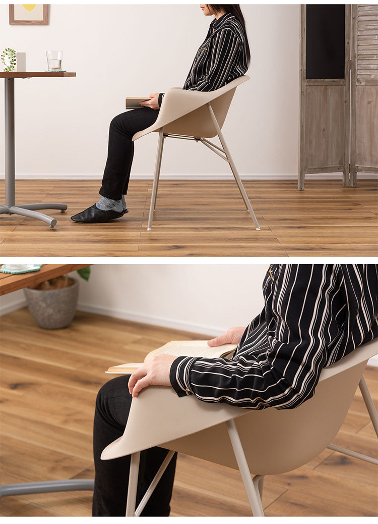 アームチェア ダイニングチェア おしゃれ 北欧 チェアー 椅子 イス アームチェア 肘付き 肘掛け付き 防水 撥水 プラスチック シンプル モダン ベージュ グリーン(代引不可)