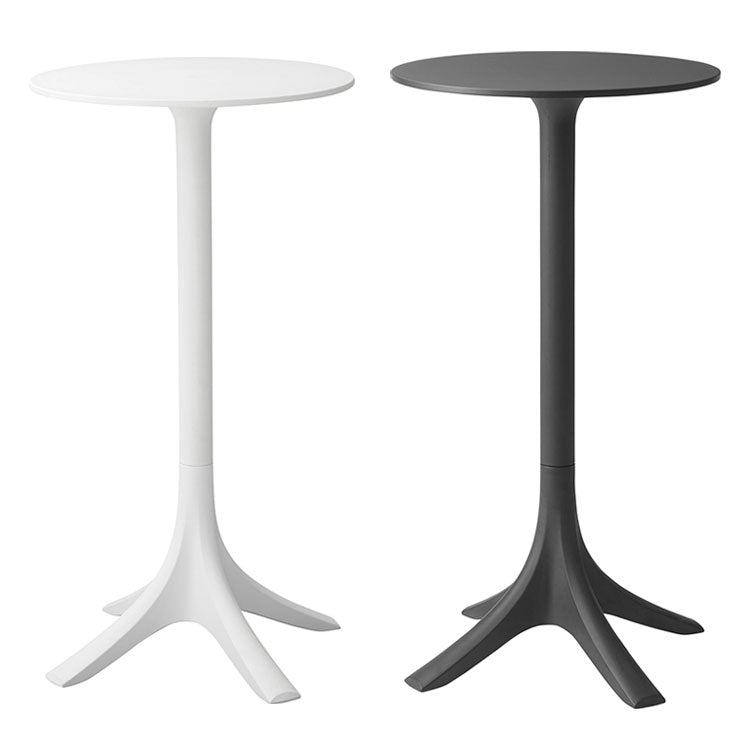 ハイテーブル テーブル バーテーブル おしゃれ デスク 丸 ラウンド サークル ポリプロピレン プラスチック 高さ110cm 幅60cm 黒 白 ブラック ホワイト シンプル(代引不可)