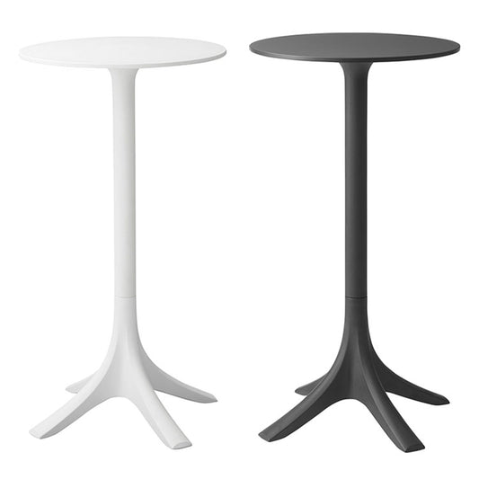ハイテーブル テーブル バーテーブル おしゃれ デスク 丸 ラウンド サークル ポリプロピレン プラスチック 高さ110cm 幅60cm 黒 白 ブラック ホワイト シンプル(代引不可)