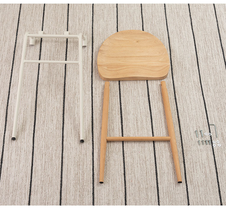 ハイスツール 高さ65cm スツール 天然木 木製 スチール チェア 椅子 イス おしゃれ シンプル 北欧 かわいい ブラック ホワイト 白 足置き フットレスト フィット キッチン カウンター コンパクト(代引不可)