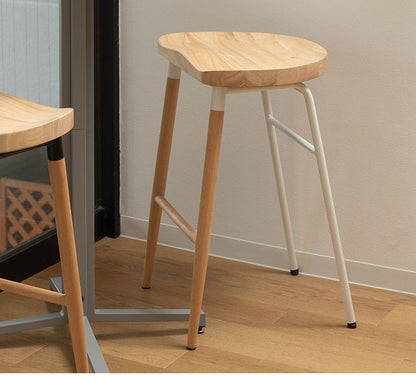 ハイスツール 高さ65cm スツール 天然木 木製 スチール チェア 椅子 イス おしゃれ シンプル 北欧 かわいい ブラック ホワイト 白 足置き フットレスト フィット キッチン カウンター コンパクト(代引不可)