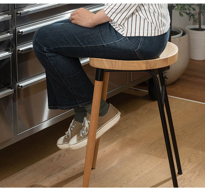 ハイスツール 高さ65cm スツール 天然木 木製 スチール チェア 椅子 イス おしゃれ シンプル 北欧 かわいい ブラック ホワイト 白 足置き フットレスト フィット キッチン カウンター コンパクト(代引不可)