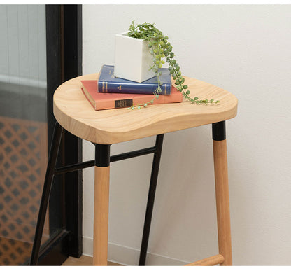 ハイスツール 高さ65cm スツール 天然木 木製 スチール チェア 椅子 イス おしゃれ シンプル 北欧 かわいい ブラック ホワイト 白 足置き フットレスト フィット キッチン カウンター コンパクト(代引不可)