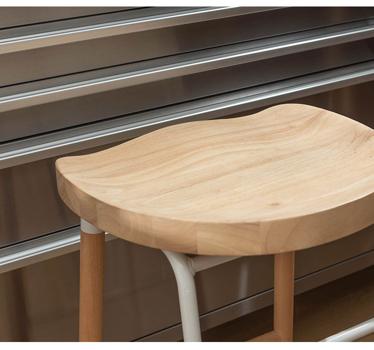 ハイスツール 高さ65cm スツール 天然木 木製 スチール チェア 椅子 イス おしゃれ シンプル 北欧 かわいい ブラック ホワイト 白 足置き フットレスト フィット キッチン カウンター コンパクト(代引不可)