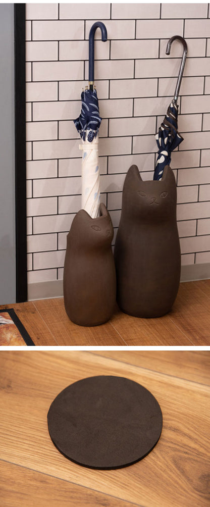 傘立て 高さ45 直径19 傘たて アンブレラスタンド フラワーベース ポスター収納 玄関 室内 室外 屋外 陶器 猫 ねこ(代引不可)