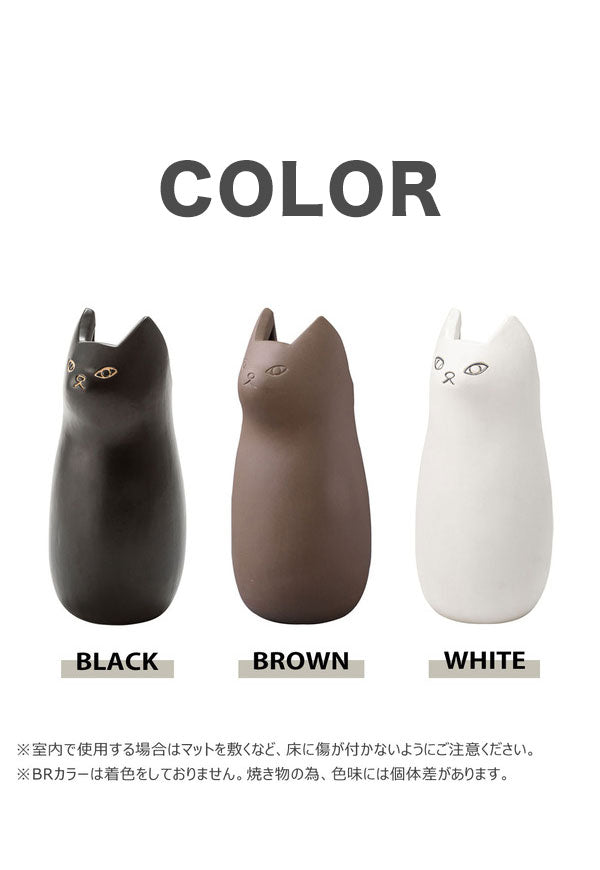傘立て 高さ45 直径19 傘たて アンブレラスタンド フラワーベース ポスター収納 玄関 室内 室外 屋外 陶器 猫 ねこ(代引不可)