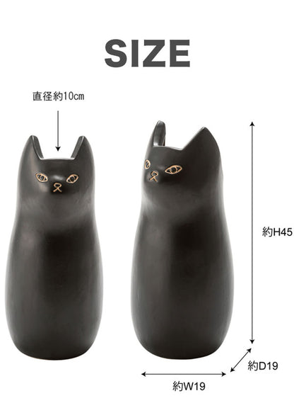 傘立て 高さ45 直径19 傘たて アンブレラスタンド フラワーベース ポスター収納 玄関 室内 室外 屋外 陶器 猫 ねこ(代引不可)