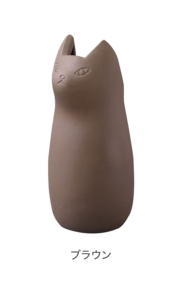 傘立て カサタテ シンプル アンブレラスタンド 傘入れ 玄関 スッキリ かさ 収納 陶器 マット コンパクト スリム ねこ 猫 かわいい フラワーベース ポスター収納 室内 室外 ホワイト ブラック ブラウン(代引不可)