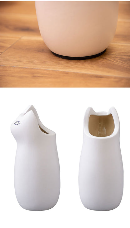 傘立て カサタテ シンプル アンブレラスタンド 傘入れ 玄関 スッキリ かさ 収納 陶器 マット コンパクト スリム ねこ 猫 かわいい フラワーベース ポスター収納 室内 室外 ホワイト ブラック ブラウン(代引不可)