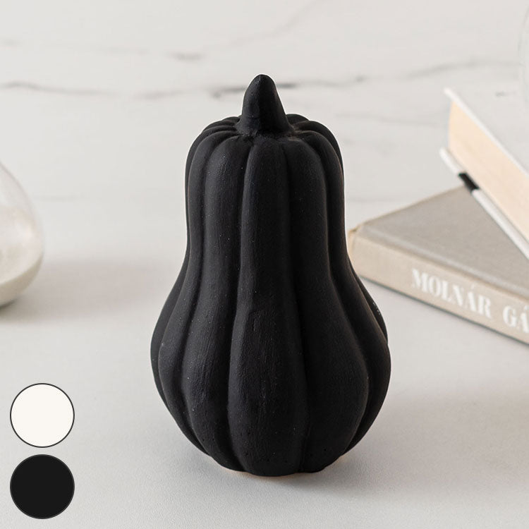 フルーツオブジェ CLY-43 東谷 オブジェ かぼちゃ ひょうたん型 小物 置物 インテリア雑貨 玄関 野菜 陶器 マット仕上げ アート おしゃれ コンパクト 観賞 リビング かわいい 黒 ブラック(代引不可)