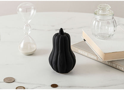 フルーツオブジェ CLY-43 東谷 オブジェ かぼちゃ ひょうたん型 小物 置物 インテリア雑貨 玄関 野菜 陶器 マット仕上げ アート おしゃれ コンパクト 観賞 リビング かわいい 黒 ブラック(代引不可)
