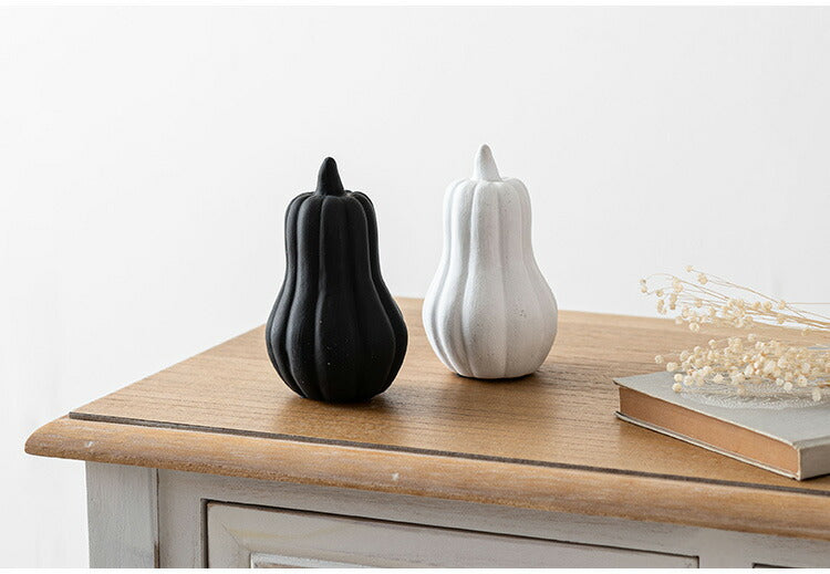 フルーツオブジェ CLY-43 東谷 オブジェ かぼちゃ ひょうたん型 小物 置物 インテリア雑貨 玄関 野菜 陶器 マット仕上げ アート おしゃれ コンパクト 観賞 リビング かわいい 黒 ブラック(代引不可)