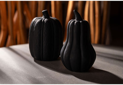 フルーツオブジェ CLY-43 東谷 オブジェ かぼちゃ ひょうたん型 小物 置物 インテリア雑貨 玄関 野菜 陶器 マット仕上げ アート おしゃれ コンパクト 観賞 リビング かわいい 黒 ブラック(代引不可)