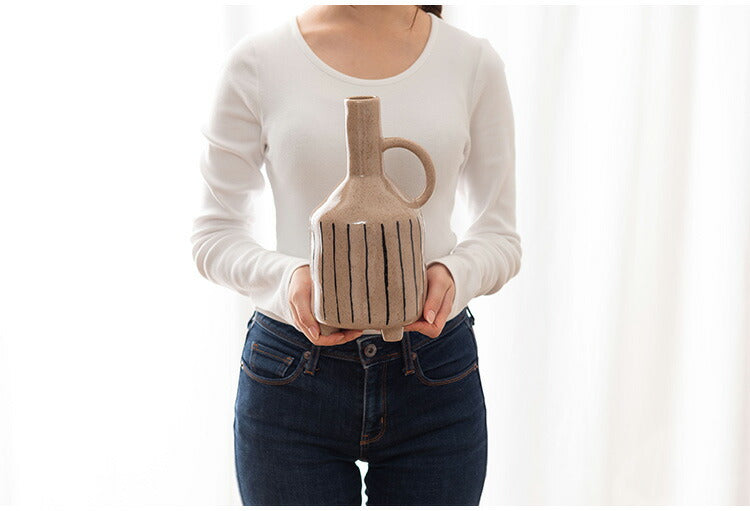 フラワーベース CLY-73 東谷 フラワーベース 花瓶 花びん かびん フラワースタンド 陶器 北欧 おしゃれ ドライフラワー シンプル 艶 生花 枝物 卓上 床置き 陶器製 和モダン モダン レトロ ベーシック(代引不可)