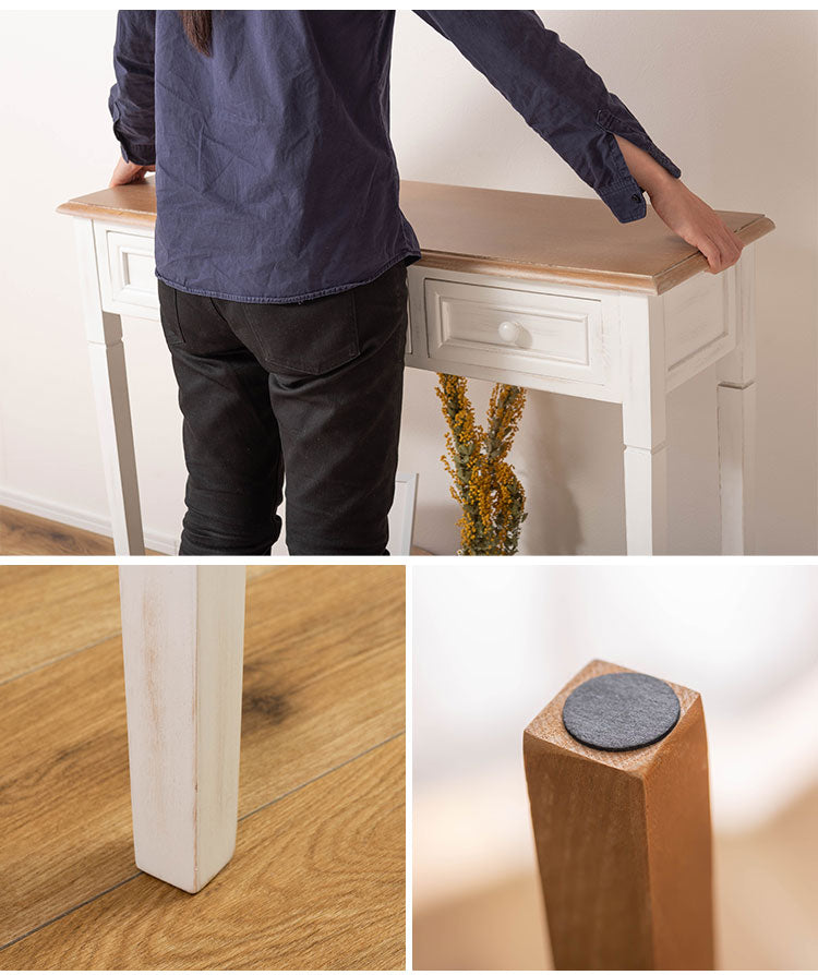 デスク 幅100cm コンソールテーブル 天然木 軽量 作業台 化粧台 北欧 おしゃれ モダン アンティーク風 机 軽い ナチュラル カフェ ヴィンテージ風 人気 木製(代引不可)