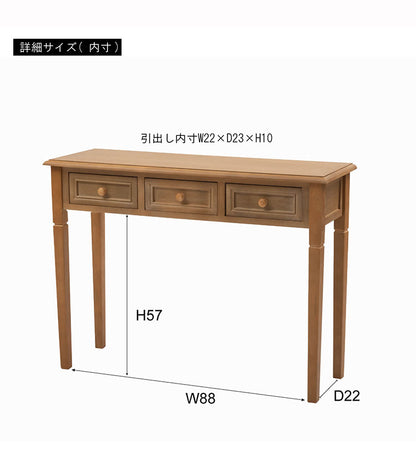 デスク 幅100cm コンソールテーブル 天然木 軽量 作業台 化粧台 北欧 おしゃれ モダン アンティーク風 机 軽い ナチュラル カフェ ヴィンテージ風 人気 木製(代引不可)