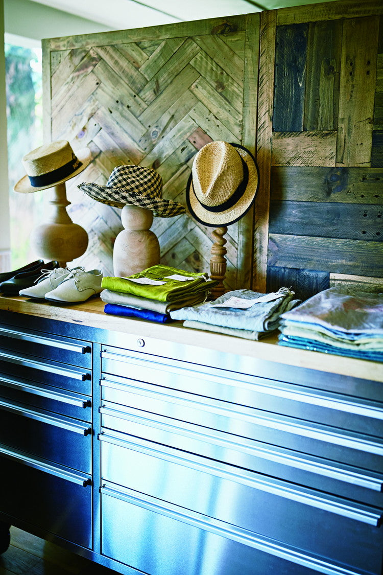 ツールキャビネット シルバー 幅157cm ステンレス 収納家具 天然木 ラバーウッド インテリア 家具 シンプル 新生活 2人掛けカウンター 移動式 おしゃれ 作業台 ツールワゴン(代引不可)