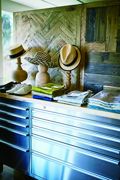 ツールキャビネット シルバー 幅157cm ステンレス 収納家具 天然木 ラバーウッド インテリア 家具 シンプル 新生活 2人掛けカウンター 移動式 おしゃれ 作業台 ツールワゴン(代引不可)