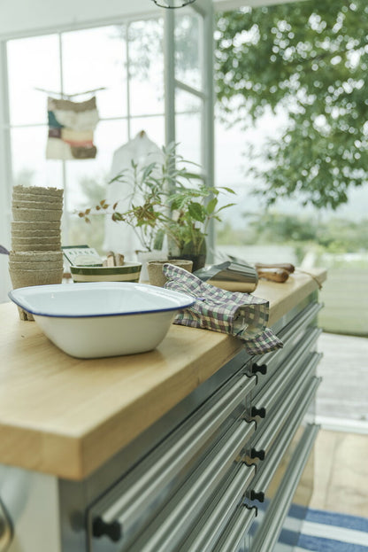 ツールキャビネット シルバー 幅157cm ステンレス 収納家具 天然木 ラバーウッド インテリア 家具 シンプル 新生活 2人掛けカウンター 移動式 おしゃれ 作業台 ツールワゴン(代引不可)